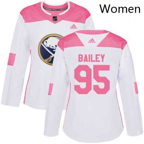 Womens Adidas Buffalo Sabres 95 Justin Bailey Authentic WhitePink Fashion NHL Jersey